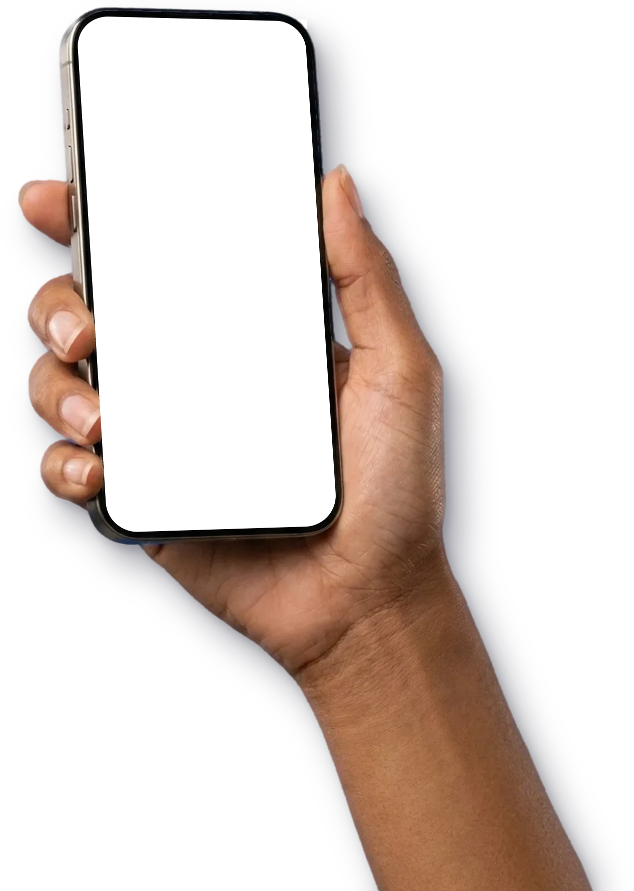 Hand hält ein Smartphone, auf dem die Website aus dem Konzeptentwurf KLINGE Barber Club läuft